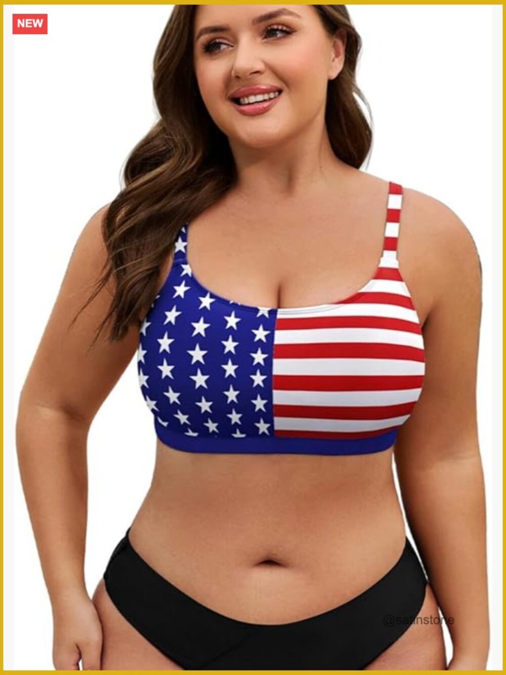 Plus Size Bikini Top for Women Large Bust Swim Sports Bra Strong Support